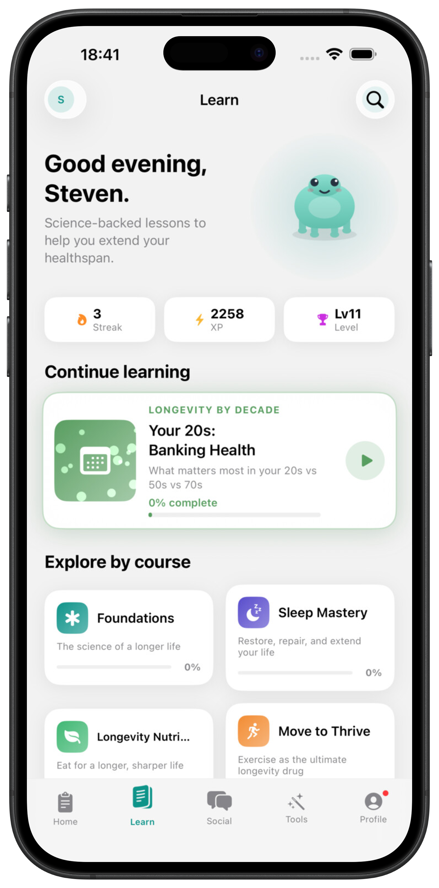 Thier iOS app — Learn tab