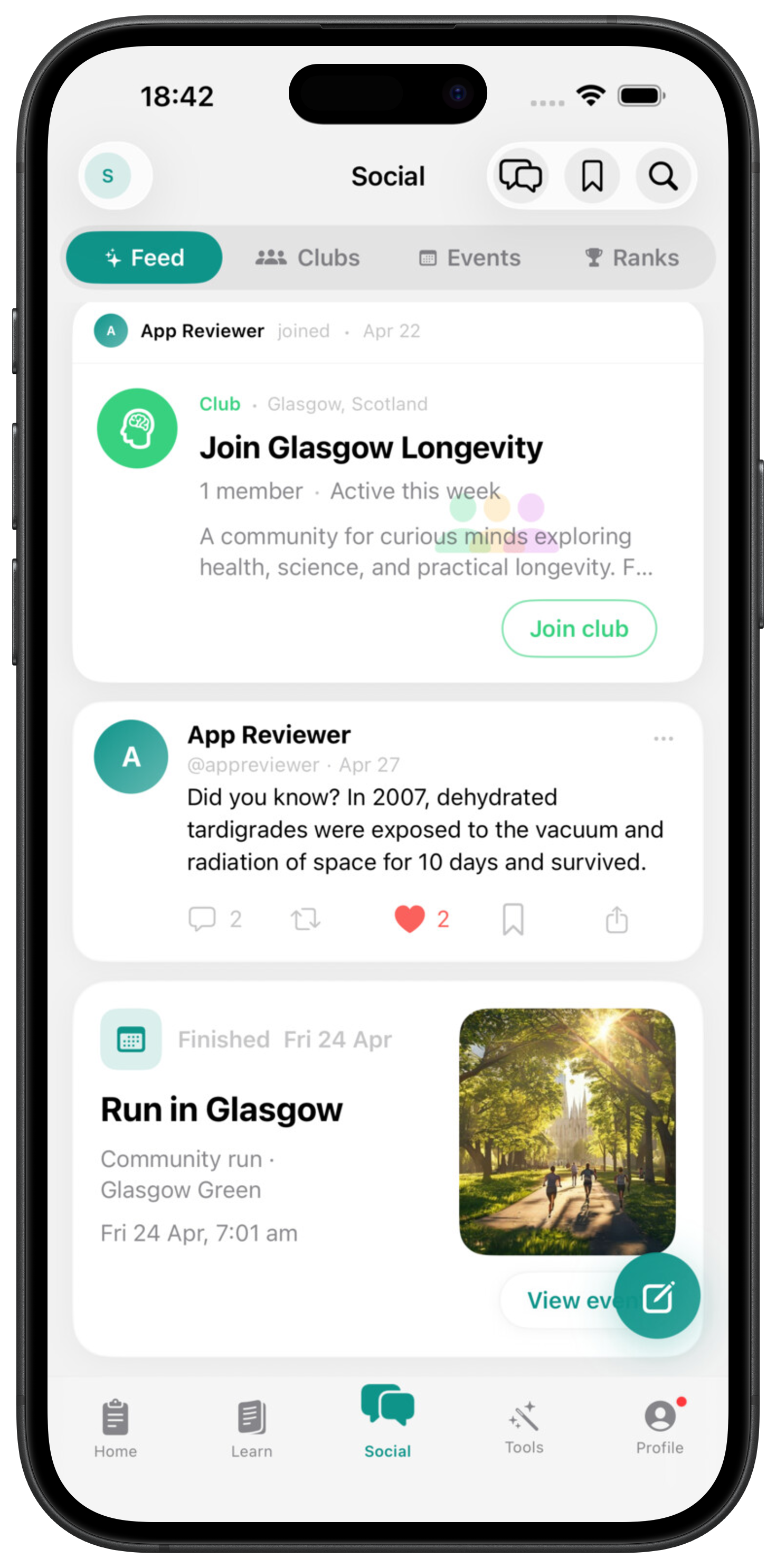 Thier iOS app — Social feed