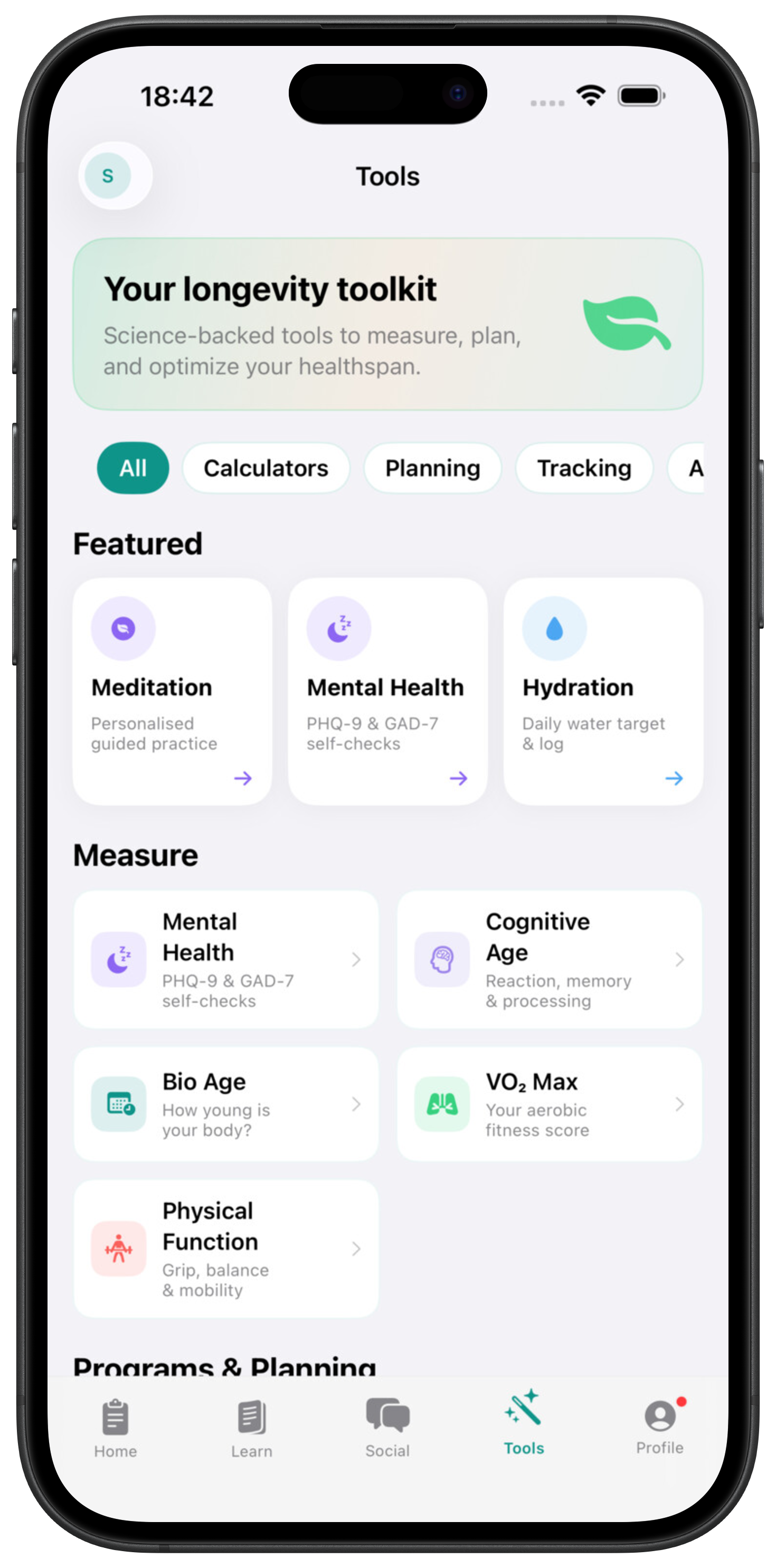 Thier iOS app — Tools tab
